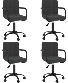 vidaXL Obrotowe krzesła stołowe, 4 szt., czarne, obite aksamitem Кухонные стулья