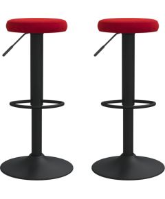 vidaXL Stołki barowe, 2 szt., winna czerwień, tapicerowane aksamitem Virtuves krēsli