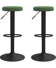 vidaXL Stołki barowe, 2 szt., ciemnozielone, obite aksamitem Virtuves krēsli