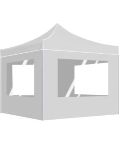 vidaXL Namiot imprezowy ze ściankami, aluminium, 2x2 m, biały Jaunumi -Dārzam