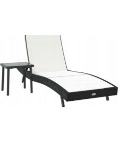 Vidaxl Leżak 2 pcs Czarny 40 x 40 x 40.5 cm polirattan Lumarko! Шезлонги и пляжные стулья