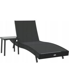 Vidaxl Leżak 2 pcs Czarny 40 x 40 x 40.5 cm polirattan Lumarko! Шезлонги и пляжные стулья