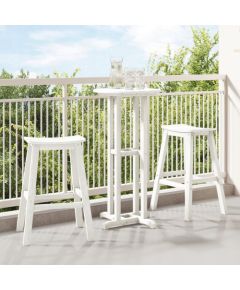 Vidaxl Barowy stołek 2 szt. Biała HDPE Lumarko! Virtuves krēsli