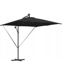 Vidaxl Parasol banana na wysięgniku Czarny 249 x 249 x 250 cm Lumarko! Jaunumi -Dārzam