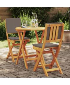 Vidaxl Zestaw bistro , 3 części, składany, z poduszkami z twardego drewna akacjowego Lumarko! Dārza mēbeļu komplekti