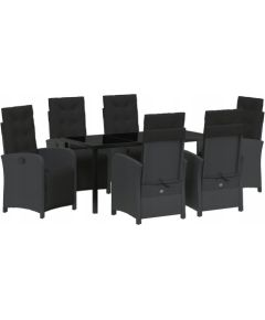 Vidaxl Zestaw do jadalni w ogrodzie 7 pcs Czarny polirattan Lumarko! Dārza mēbeļu komplekti