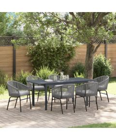 Vidaxl Zestaw do jadalni w ogrodzie 7 pcs Szary Polirattan Lumarko! Dārza mēbeļu komplekti