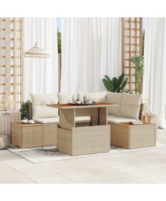 Vidaxl Zestaw Sof na Ogród z przechowywaniem 5 pcs Beżowy Polirattan Lumarko! Dārza mēbeļu komplekti