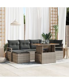 Vidaxl Zestaw Sof na Ogród z przechowywaniem 7 pcs Szary Polirattan Lumarko! Dārza mēbeļu komplekti