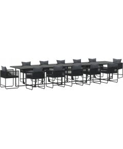 Vidaxl Zestaw do jadalni w ogrodzie 13 pcs Czarny Stal Lumarko! Dārza mēbeļu komplekti