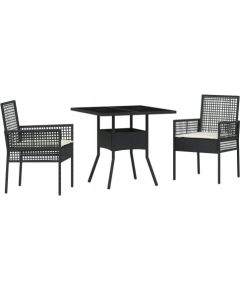 Vidaxl Zestaw do jadalni w ogrodzie 3 pcs Czarny Polirattan Lumarko! Dārza mēbeļu komplekti