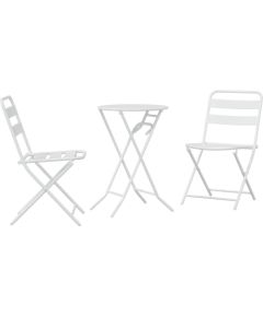 vidaXL Zestaw Bistro 3-częściowy, biały stół Dārza mēbeļu komplekti