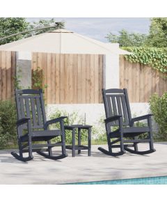 vidaXL Zestaw wypoczynkowy do ogrodu 3-częściowy Granatowy HDPE Dārza mēbeļu komplekti