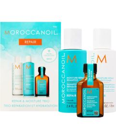 Set Moroccanoil: Repair, Paraben-Free, Hair Shampoo, For Moisturizing, 70 ml + Repair, Paraben-Free, Hair Conditioner, For Moisturizing, 70 ml + Hydration, Hair Oil Treatment, Hydrating, 25 ml Matu kopšana