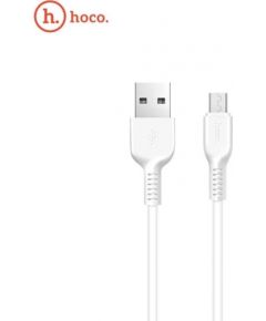 Hoco X20 Ultra Izturīgs-Mīksts Universāls Micro USB uz USB Datu & Ātrās Uzlādes kabelis 1m Balts