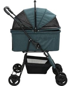 vidaXL Składany wózek dla zwierząt Z regulacją Zielony 81 x 47 x 99 cm Сумки для перевозки собак и кошек