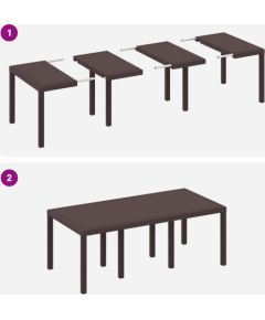 vidaXL Zestaw mebli ogrodowych 7-częściowy, brązowy polirattan Dārza mēbeļu komplekti