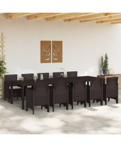 vidaXL Zestaw ogrodowy z poduszkami w kolorze brązowym z polirattanu Dārza mēbeļu komplekti