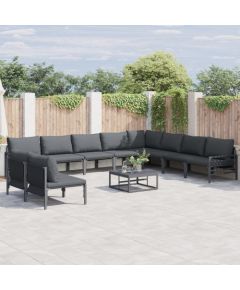 vidaXL Zestaw Sof na Ogród 11 pcs Antracytowy Stal Dārza mēbeļu komplekti