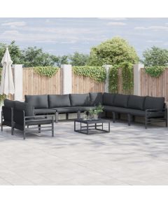 vidaXL Zestaw Sof na Ogród 10 pcs Antracytowy Stal Dārza mēbeļu komplekti