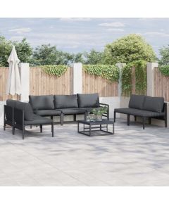 vidaXL Zestaw Sof na Ogród 8 pcs Antracytowy Stal Dārza mēbeļu komplekti