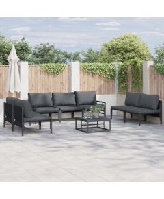 vidaXL Zestaw Sof na Ogród 7 pcs Antracytowy Stal Dārza mēbeļu komplekti