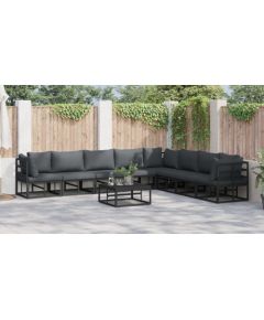 vidaXL Zestaw Sof na Ogród 8 pcs Czarny 353 x 283 x 71 cm Aluminium Dārza mēbeļu komplekti