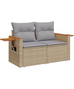 vidaXL 10-częściowy zestaw sof ogrodowych z poduszkami Beżowy Polirattan Akacja Dārza mēbeļu komplekti