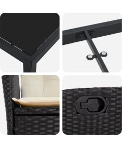 vidaXL Zestaw mebli ogrodowych 5 części z poduszkami Czarny Polirattan Dārza mēbeļu komplekti