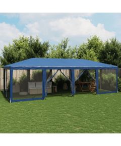vidaXL Namiot imprezowy z 12 ścianami z siatki, niebieski, 8x4 m, HDPE Jaunumi -Dārzam