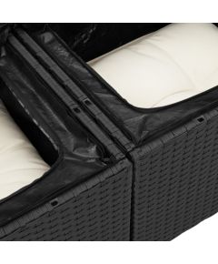 vidaXL 5-elementowy zestaw sof ogrodowych z poduszkami czarny polirattan Dārza mēbeļu komplekti