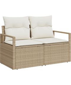 vidaXL 9-częściowy zestaw sof ogrodowych z poduszkami Beżowy z polirattanu Dārza mēbeļu komplekti