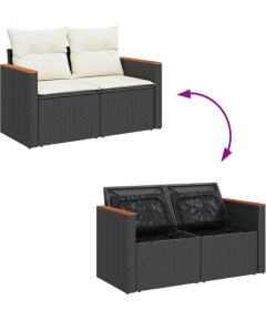 vidaXL 13-częściowy Zestaw Sof Ogrodowych z Poduszkami Czarny Polirattan Akacja Dārza mēbeļu komplekti