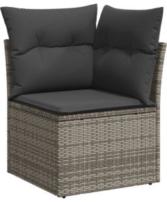 Vidaxl 9-częściowy zestaw sof ogrodowych z poduszkami szary polirattan akacja Dārza mēbeļu komplekti