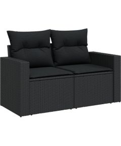 vidaXL 12-częściowy zestaw sof ogrodowych z poduszkami Czarny Polirattan Akacja Dārza mēbeļu komplekti