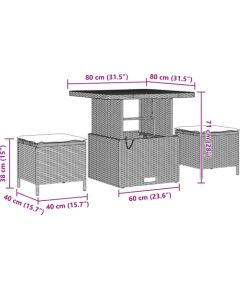 vidaXL 8-elementowy zestaw sof ogrodowych z poduszkami czarny poli rattan akacja Dārza mēbeļu komplekti