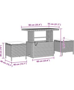 vidaXL 10-częściowy zestaw sofy ogrodowej z poduszkami szary poli rattan akacja Dārza mēbeļu komplekti
