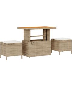 vidaXL 8-częściowy zestaw sof ogrodowych z poduszkami beżowy poli rattan akacja Dārza mēbeļu komplekti