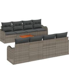 vidaXL 9 Elementowy Zestaw Sof Ogrodowych z Poduszkami Szary Polirattan Dārza mēbeļu komplekti
