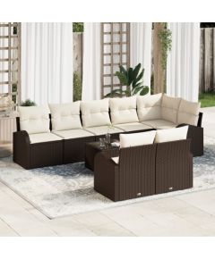 vidaXL 8-częściowy zestaw sof ogrodowych z poduszkami Szary Poli Rattan Dārza mēbeļu komplekti