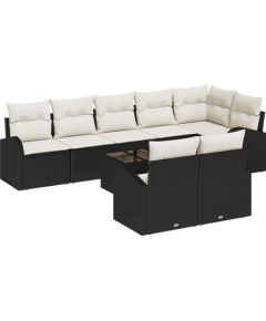 Vidaxl 8-częściowy zestaw sofa ogrodowej z poduszkami brązowy polirattan Dārza mēbeļu komplekti