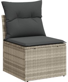 vidaXL 7-elementowy zestaw sofowy z poduszkami jasnoszarysyntetycznym rattanem Dārza mēbeļu komplekti