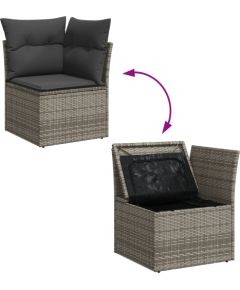 vidaXL 7-częściowy Zestaw Sof Ogrodowych z Poduszkami Szary Polirattan Dārza mēbeļu komplekti