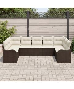 vidaXL 9-częściowy zestaw sofy ogrodowej z poduszkami brązowy polirattan Dārza mēbeļu komplekti