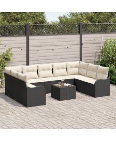 vidaXL Zestaw Sofy Ogrodowej 9 części z Poduszkami Brązowy Polirattan Dārza mēbeļu komplekti