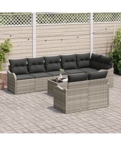 vidaXL 9-częściowy zestaw sof ogrodowych z poduszkami szary polirattan Dārza mēbeļu komplekti