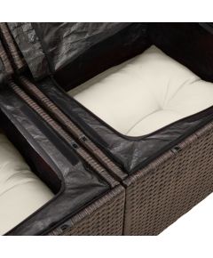 vidaXL Zestaw Sofy Ogrodowej 7-częściowy z Poduszkami Brązowy Polirattan Dārza mēbeļu komplekti