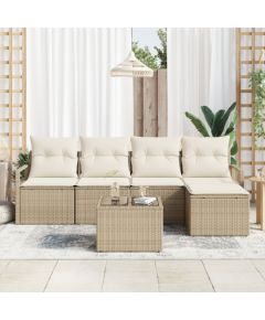 vidaXL 6-cz. zestaw sof ogrodowych z poduszkami brązowy poli rattan Dārza mēbeļu komplekti