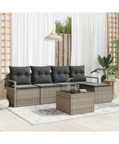 Zestaw 5 częściowych sof ogrodowych vidaXL z poduszkami czarny polirattan Dārza mēbeļu komplekti