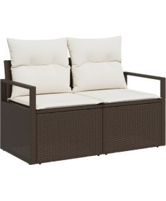 vidaXL 5-częściowy zestaw sof ogrodowych z poduszkami brązowy z plecionki polietylenowej Dārza mēbeļu komplekti